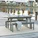 3-Piece Solid Wood Classic Outdoor Patio Dining Set in Gray Wash