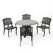 Noble House Capri 5 Piece Outdoor Cast Aluminum Dining Set in Black Sand