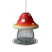 Solar Mushroom Bird Hummingbird Feeder - Red Solar Bird Feeders - Outdoors Hanging Color Changing Solar Garden Lantern