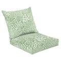 2 Piece Indoor/Outdoor Cushion Set Doodled botany plants seamless repeat pattern Random placed various Casual Conversation Cushions & Lounge Relaxation Pillows for Patio Dining Room Office Seating