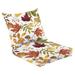 2 Piece Indoor/Outdoor Cushion Set Watercolor autumn leaves floaige seamless pattern Fall botanical Casual Conversation Cushions & Lounge Relaxation Pillows for Patio Dining Room Office Seating