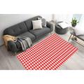 Red and White Checkered Rug Trendy Rugs Red Rugs Modern Rug Salon Rug Front Door Rug Step Rug 3D Printed Rug Indoor Rug Home Decor 2.3 x3.3 - 70x110 cm