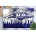 Gift For The Home Rug Navy Blue Rug Full Moon Rug Animal Rugs Navy Blue Owl Painting Rug Hallway Rug Anti-Slip Carpet Rug Loft Rug 2.6 x4 - 80x120 cm