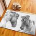 Two Horses Rug Car Mat Rugs Pattern Rug Trendy Rug Animal Rug Non Slip Rug Two Horses Rug Saloon Rug Home Decor Rug Black White Rug 2.3 x3.3 - 70x110 cm