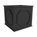 LeisureMod Sprout Fiberstone and MgO Clay Planter Mid-Century Modern Square Planter Pot for Indoor and Outdoor (Black 15 )