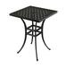 Mondawe 29 inch Cast Aluminum Bar Table Outdoor Diagonal Grid Dining Table Accommodate 2-4 People with 1.9 Umbrella Hole & Foot Pads