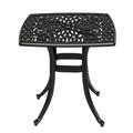 Outdoorr Cast Aluminum Square Table End Table Side Table for Paio Backyard Pool Cast Aluminum Cocktail Table Outdoor Bar Table Black
