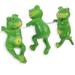 3pcs Resin Frogs Garden Statues Flower Pot Hanging Frogs Figurines Planter Decorations