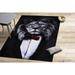 Luxury Rugs Modern Rug Stair Rugs Wedding Rugs Lion With Red Bow Tie Rug Contemporary Rug Animal Rugs Accent Rug Man Cave Rug 2.3 x3.3 - 70x110 cm