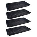 4 Pack Plastic Plant Tray Saucer Rectangular Heavy Duty Plant Trays Saucers for Indoors Outdoor Plant Water Drip Tray for Flower Pot Planter Windowsill Plant Tray (10.6 X 20.4Inch Black)