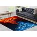 Modern Rugs Rugs Fire Vs Water War Rug Wedding Rugs Fire Rug Water Rug Decorative Rugs Kitchen Rugs Pattern Rugs Red Rug Blue Rug 3.9 x5.9 - 120x180 cm