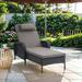 PARKWELL Outdoor Folding Chaise Lounge Chairs - Wicker Rattan Adjustable Recliners for Patio Pool w/ Wide Arm and Cushions - Gray
