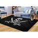 Black Rugs Modern Rug Thick Rug Large Rug Pirates Flag Rug Non Slip Rug Kitchen Rug Modern Rug Gift For Him Rugs Bathroom Rugs 3.9 x5.9 - 120x180 cm