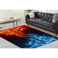 Modern Rugs Rugs Fire Vs Water War Rug Wedding Rugs Fire Rug Water Rug Decorative Rugs Kitchen Rugs Pattern Rugs Red Rug Blue Rug 2.3 x3.3 - 70x110 cm