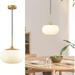 YGDU Pendant Light for Kitchen Island Adjustable Height Milky Glass Pendant Light (12 inches Wide)