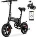 HOVSCO 14 Folding Electric Bike 450W Folding Ebike 30 Miles Range & 19mph Max Speed LCD Display with App Control Adjustable Seat Commuter Electric Bicycle for Adults