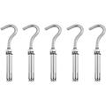 Concrete Wall Hook 304 Stainless Steel Expansion Hook Concrete Hook Open Cup Hook Heavy Duty Hooks Expansion Bolts for Concrete Brick Wall 5 Pack M6