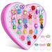 36pcs Adjustable Kids Jewelry Rings Christmas Gift Toddler Rings Girl Pretend Play Rings Jewelries (Random Color & Shape)