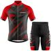 Lixada Men Cycling Jersey and Shorts Set Convenient Storage and Visibility in Low Light Green