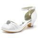 Girls' Heels Heel Flower Girl Shoes Satin Princess Shoes Big Kids(7years ) Little Kids(4-7ys) Toddler(2-4ys) Wedding Party Evening Crystals / Rhinestones Wine White Black Spring Summer