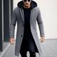 Men's Winter Coat Wool Coat Overcoat Trench Coat Outdoor Daily Wear Fall Winter Polyester Windbreaker Outerwear Clothing Apparel Fashion Streetwear Plain Hooded Single Breasted One-button