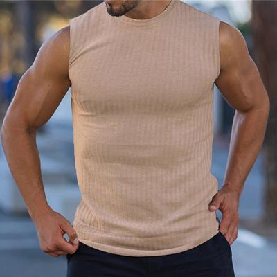 Men's Tank Top Vest Top Undershirt Sleeveless Shirt Sleeveless Crew Neck Summer Plain Pit Strip Fashion Streetwear Muscle Knitting Sports Outdoor Athleisure Gym Black White Navy Blue Top Tee for Men