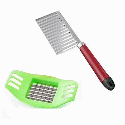 Potato Cutter Wave Edged Tool Stainless Steel French Fry Cutter Serrated Blade Cutting Tool