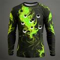 Carnival Graphic Flame Fashion Designer Casual Men's 3D Print T shirt Tee Sports Outdoor Holiday Going out T shirt Blue Purple Orange Long Sleeve Crew Neck Shirt Spring Fall Clothing Apparel S M L