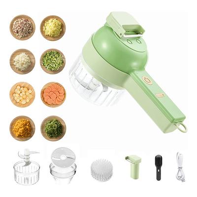 4 in 1 Handheld Electric Vegetable Slicer Set Vegetable Slicer Mini Garlic Masher Electric Meat Grinder