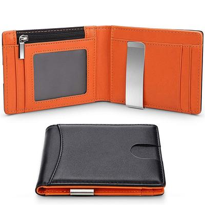 Fold RFID Blocking WalletMens Slim Wallet With Money Clip RFID Blocking Bifold Minimalist Credit Card Holder For Men Father's Day Gifts