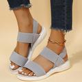 Women's Sandals Flat Sandals Plus Size Office Daily Indoor Solid Color Summer Flat Heel Open Toe Sporty Casual Minimalism Elastic Fabric Elastic Band Black Pink Grey