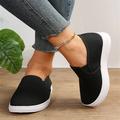 Women's Slip-Ons Canvas Shoes White Shoes Slip-on Sneakers Comfort Shoes Outdoor Daily Solid Color Summer Flat Heel Round Toe Casual Comfort Minimalism Canvas Loafer Black White Dark Blue