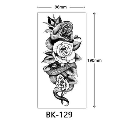 cross-border exclusive sketch flower tattoo stickers sketch tattoo stickers rose flower black and white flower tattoo