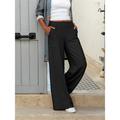 Women's Wide Leg Polyester Plain Apricot Black Fashion Mid Waist Full Length Street Daily Summer Spring