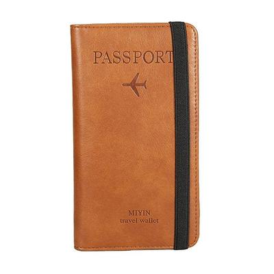 RFID Leather Passport Holder Portable Multi-function Document Package Ultra-thin Passport Credit Card Holder Travel Cover Case