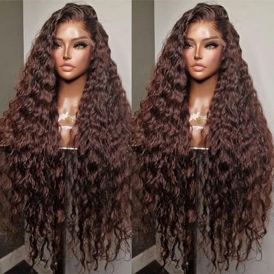 Unprocessed Virgin Hair 13x4 Lace Front Wig Free Part Brazilian Hair Curly Auburn Wig 130% 150% Density with Baby Hair Pre-Plucked For Women Long Human Hair Lace Wig