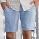 Men's Shorts Linen Shorts Summer Shorts Beach Shorts Pocket Plain Comfort Breathable Outdoor Daily Going out Linen / Cotton Blend Fashion Streetwear Black Blue