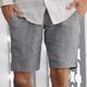 Men's Shorts Linen Shorts Summer Shorts Beach Shorts Pocket Plain Comfort Breathable Outdoor Daily Going out Linen / Cotton Blend Fashion Streetwear Black Blue