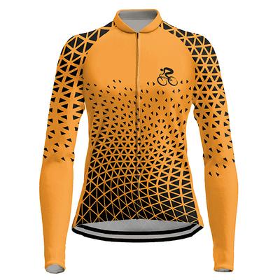 21Grams Women's Cycling Jersey Long Sleeve Bike Top with 3 Rear Pockets Mountain Bike MTB Road Bike Cycling Breathable Quick Dry Moisture Wicking Reflective Strips Violet Dark Pink Yellow Graphic