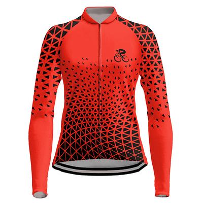 21Grams Women's Cycling Jersey Long Sleeve Bike Top with 3 Rear Pockets Mountain Bike MTB Road Bike Cycling Breathable Quick Dry Moisture Wicking Reflective Strips Violet Dark Pink Yellow Graphic