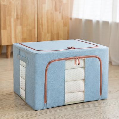 Large Window Quilt Storage Box, Clothes Storage Box, Cotton Linen Finishing Box, Folding Steel Frame Storage Box, Thickened Closet Storage Box