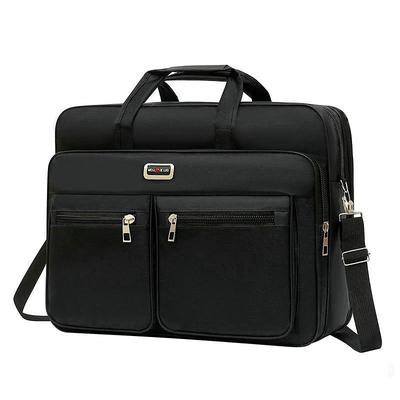 Men's Crossbody Bag Briefcase Shoulder Bag Satchel Oxford Cloth Office Daily Zipper Large Capacity Waterproof Lightweight Solid Color Black