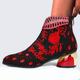 Women's Boots Plus Size Sexy Boots Party Daily Floral Booties Ankle Boots Rhinestone Embroidery Pointed Toe Vintage Luxurious Faux Leather Zipper Black Red Blue