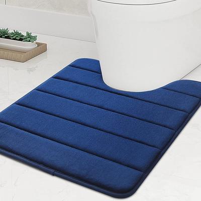 Memory Foam Contour Toilet Bath Rug, U-Shaped Non Slip Absorbent Thick Soft Washable Bathroom Rugs, Floor Carpet Bath Mat for Bathroom Sink Toilet 5060CM (20 x 24)