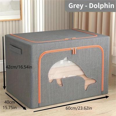 Large Capacity Quilted Storage Box, Foldable Wardrobe Closet Drawer Organizer, Organizer For Blanket, Comforters, Clothes, Moving