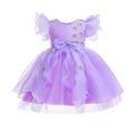 Encanto Fairytale Princess Isabela Madrigal Flower Girl Dress Theme Party Costume Tulle Dresses Girls' Movie Cosplay Rosy Pink Blue Fuchsia Dress Halloween Carnival Masquerade World Book Day Costumes