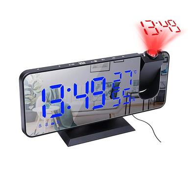 LED Digital Projection Alarm Clock Electronic Alarm Clock with Projection FM Radio Time Projector Bedroom Bedside Mute Clock