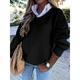 Women's Pullover Sweater Jumper Shirt Collar Ribbed Knit Polyester Patchwork Fall Winter Outdoor Daily Date Stylish Casual Soft Long Sleeve Solid Color fluorescent yellow Black White S M L