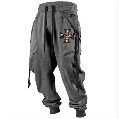 Men's Sweatpants Joggers Trousers Drawstring Elastic Waist 3D Print Graphic Prints Geometry Cross Comfort Sports Outdoor Casual Daily Cotton Blend Streetwear Designer Black Yellow Micro-elastic