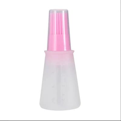 Portable Silicone Oil Bottle With Brush Grill Oil Brushes Pastry Plastic Kitchen Oil Bottle Outdoor Baking BBQ Brush